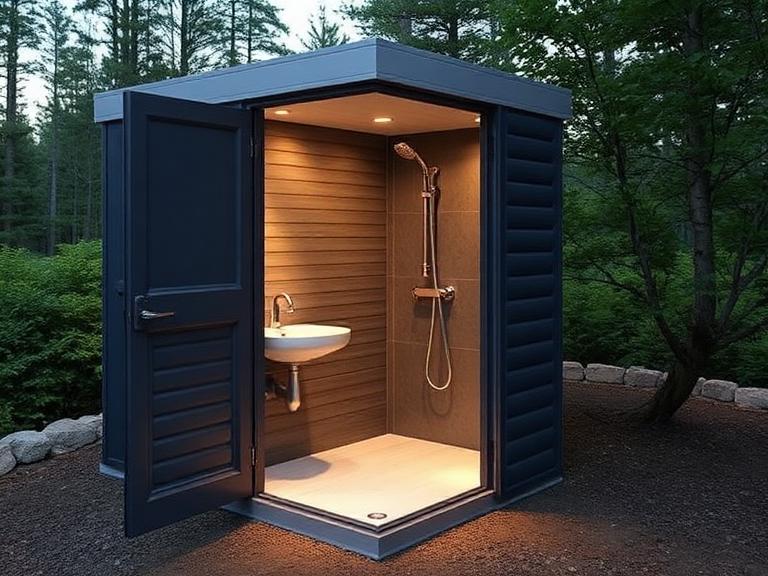 portable bathroom with shower